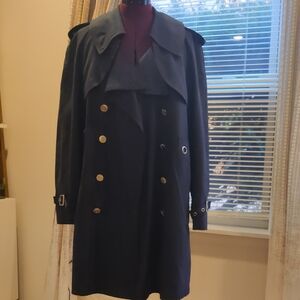 Navy Double-Breasted Vintage Trench Coat